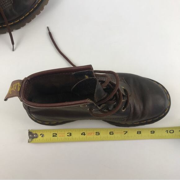Vintage 90s Doc Dr Martens 1460 Style Leather Made in England Round Logo Boots - Picture 10 of 15